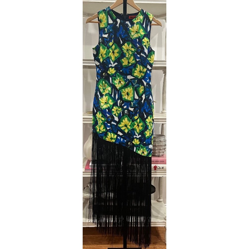 Anthropologie Simon Miller Casablanca Fringe Dress Size XS Abstract Floral Print - Picture 3 of 8